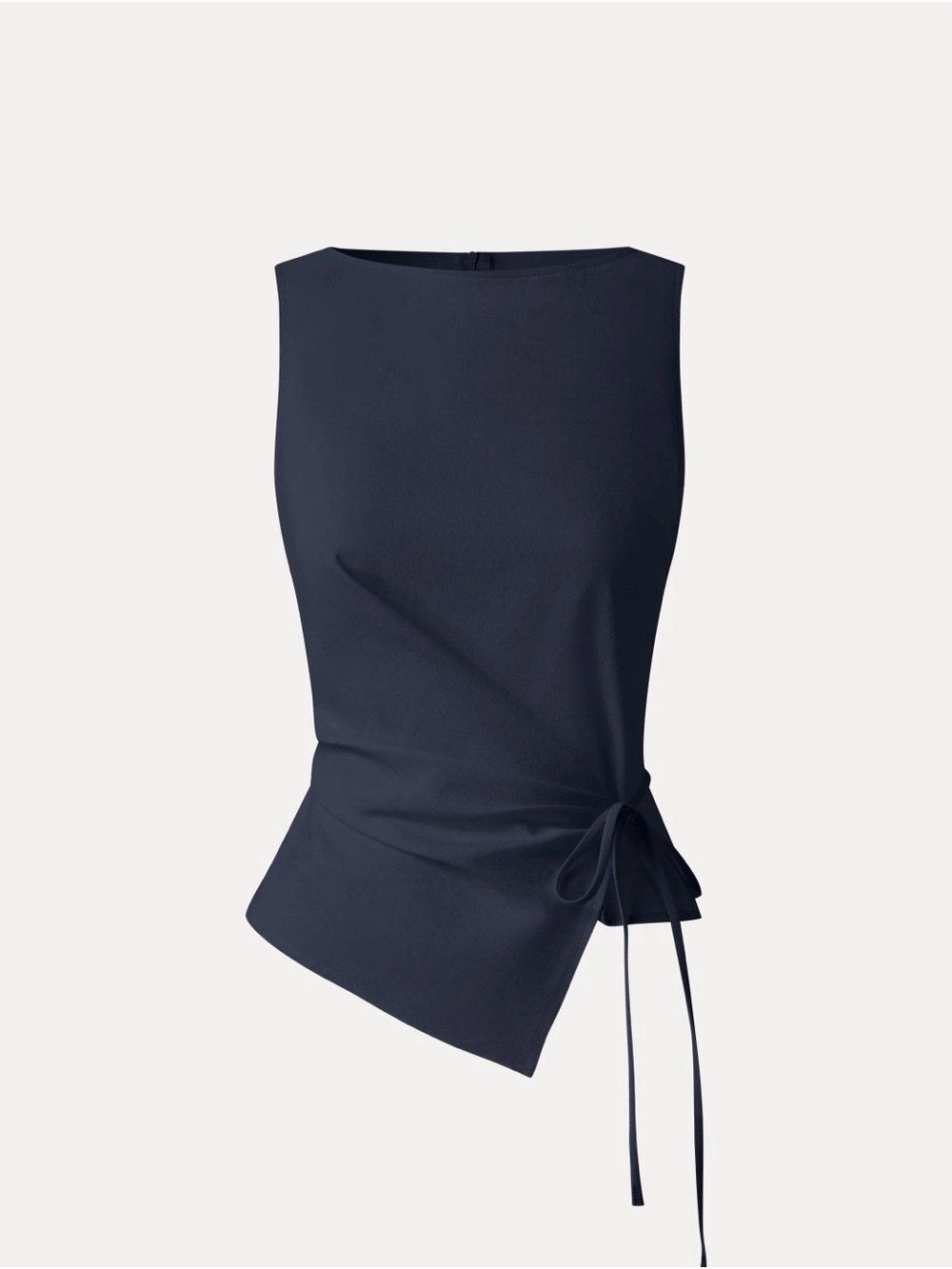 OGL Navy Side-Tie Asymmetric Sleeveless Top - Large - Picture 1 of 7